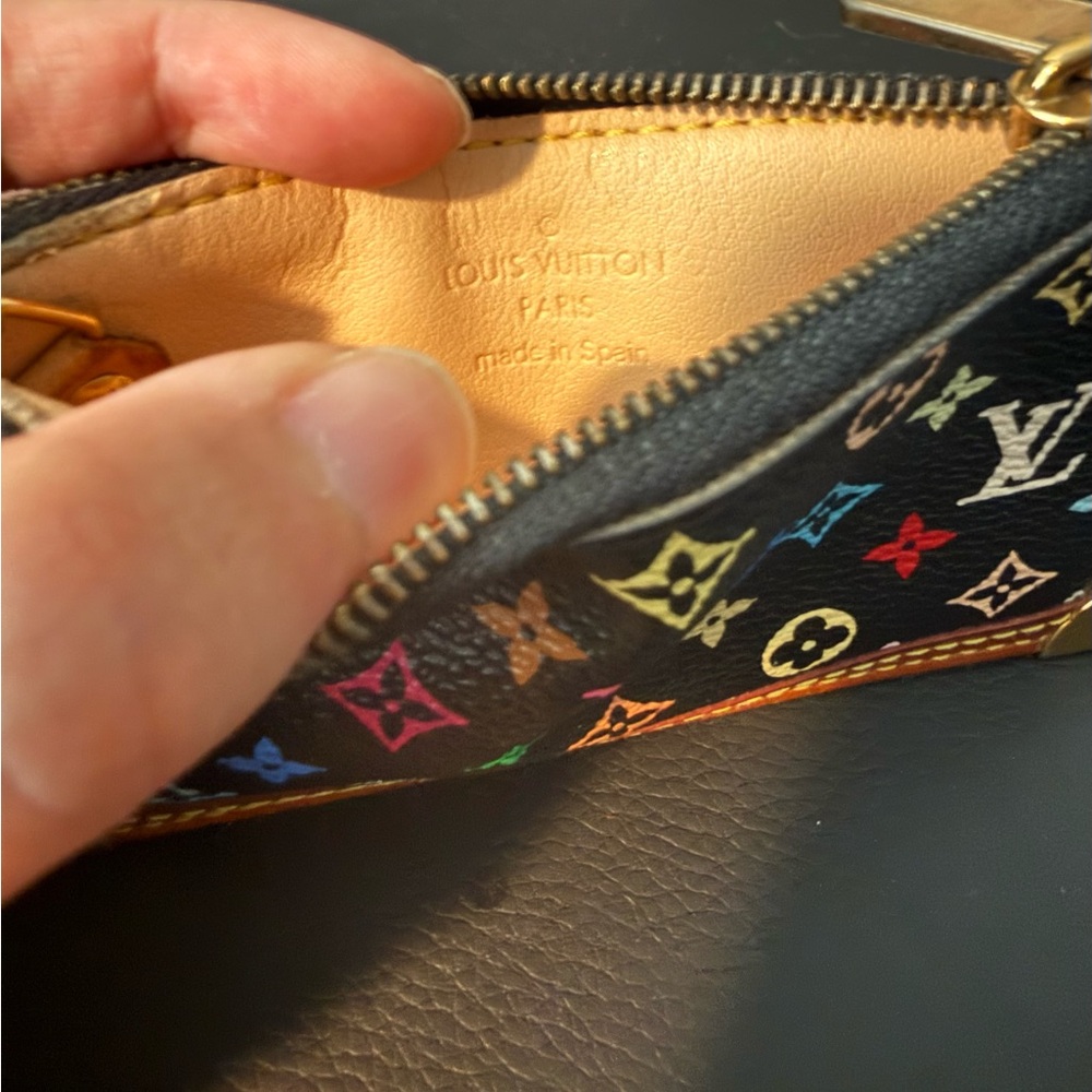 Louis Vuitton Black Multicolor Monogram Key Pouch Cles Pochette - Picture 2 of 7